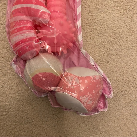 6pc Pink Dog Toy Christmas Stocking - Picture 4 of 6